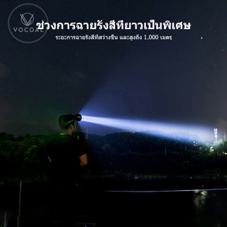 ไฟฉาย Vocoal ไฟหัวLEDกันน้ำปรับแสงไฟหัวไฟฉายแคมป์ปิ้งตกปลาเดินป่ากลางแจ้งไฟหน้าชาร์จUSBแรงสูงled500000w