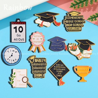 【Rainbow】เข็มกลัดโลหะ รูปการ์ตูนหมวกปริญญาตรี ขนาดเล็ก เหมาะกับของขวัญ สําหรับนักเรียน