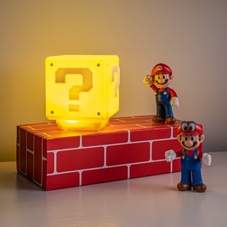โคมไฟกลางคืน LED ทรงสี่เหลี่ยม ลายการ์ตูน Super Mario Bros ชาร์จเสียง