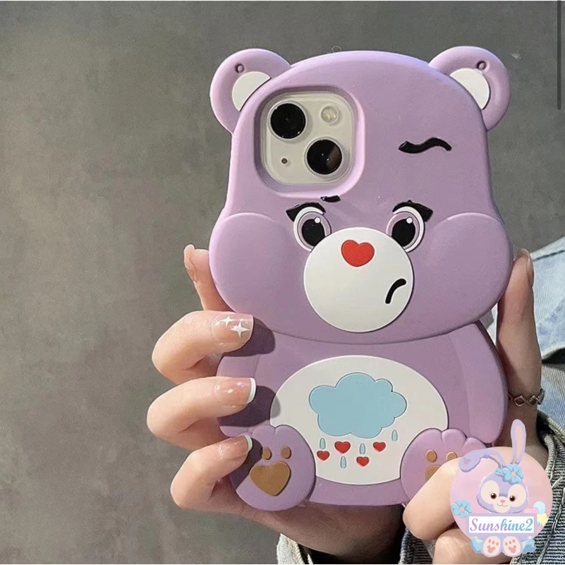 เคสโทรศัพท์มือถือ ซิลิโคนนิ่ม TPU กันกระแทก ลายหมีแคร์แบร์ 3D สําหรับ iPhone 14 13 12 11 Pro Max X Xr Xs Max 8 7 6 6s Plus SE2020