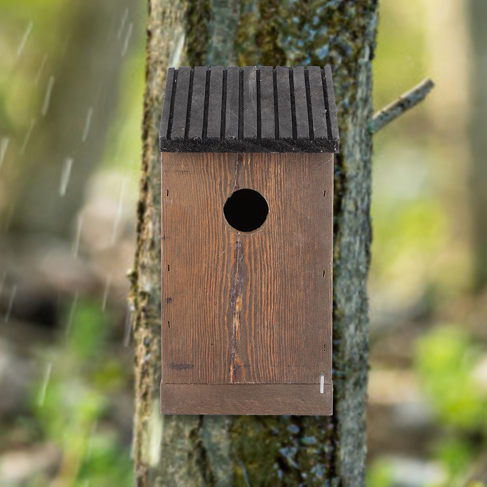 [herebuy] บ้านนกไม้ แบบแขวน DIY เพาะพันธุ์นกแก้ว กล่องรังนก สําหรับตกแต่งสวนกลางแจ้ง