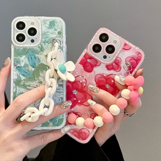 เคสโทรศัพท์มือถือแบบนิ่ม TPU กันกระแทก ลายดอกไม้ พร้อมสายโซ่คล้องมือ สําหรับ Realme C55 10 9 8 9i 8i 5 C35 C33 C31 C30 C30s C21Y C11 2021 C15 C12 C11