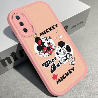 เคส OPPO A16 A16K A17 A54 A55 4G A57 A77 2022 A74 A76 A94 5G เคสโทรศัพท์มือถือ หนัง PU ซิลิโคนนิ่ม ลายการ์ตูนมิกกี้ มินนี่เมาส์