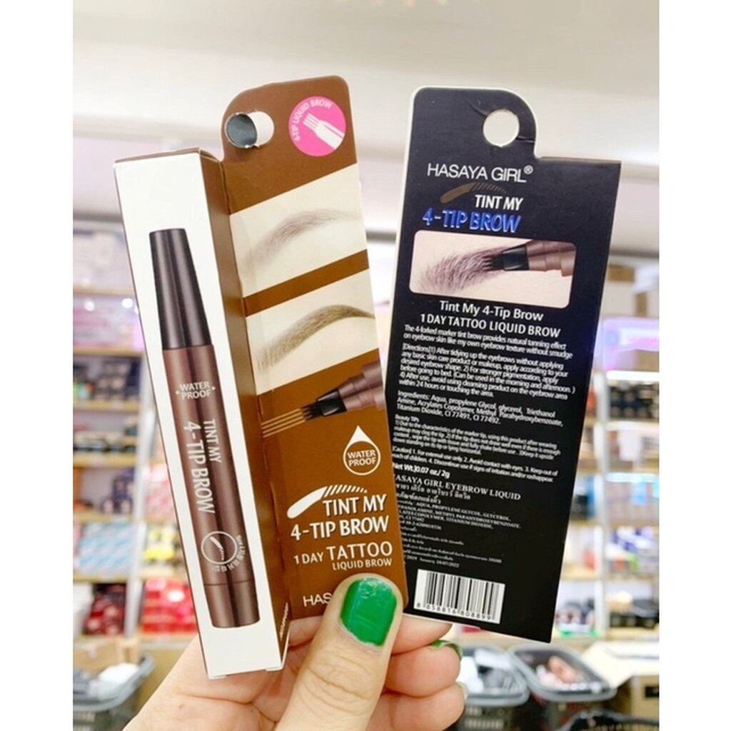 ปากกาเขียนคิ้ว 4 มิติ Hasaya Tint My 4-Tip Brow 1 Day Tattoo Liquid Brow