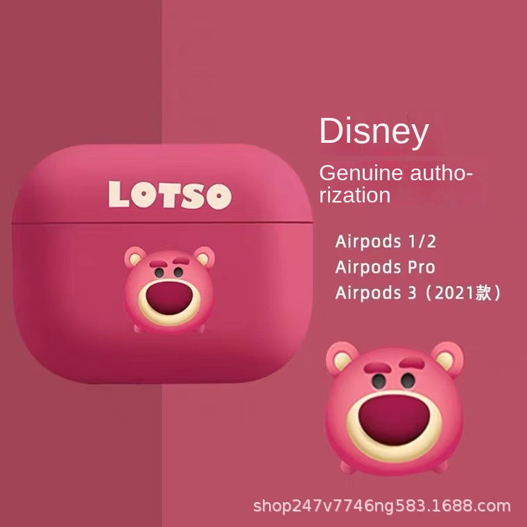 Disney Strawberry Bear New AirpodsPro2 Case Suitable Protective Sleeve Airpods3 Cover Generation Protective Shell Silicone Pro Ear Case
