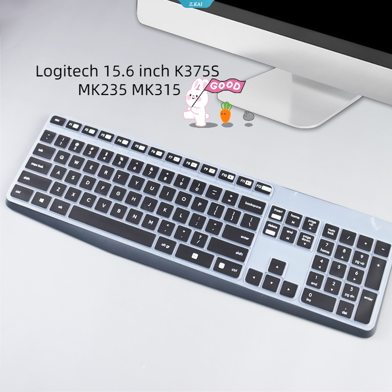 แผ่นซิลิโคนครอบคีย์บอร์ด กันน้ํา สําหรับ Logitech 15.6 นิ้ว K375S MK235 MK315 [ZK]