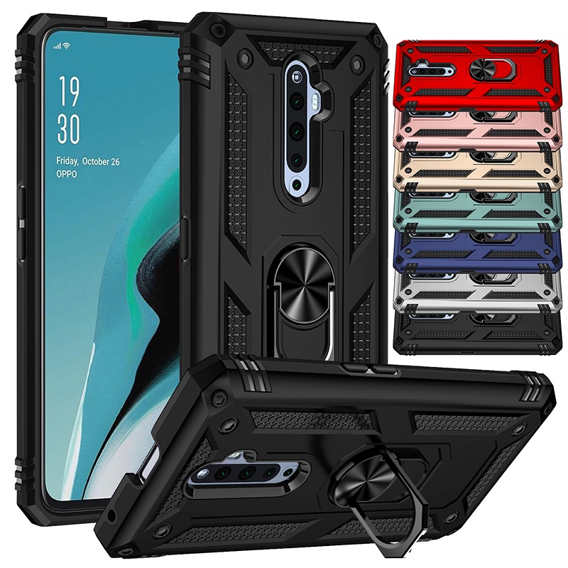 สําหรับ OPPO Reno 2 Z 2 F กันกระแทกเกราะทหารกรณีแหวน Kickstand ฝาครอบ