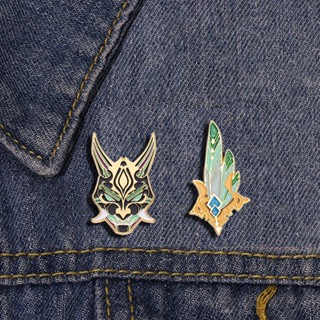 Genshin เข็มกลัดโลหะ รูปหน้ากาก Yaksha Lapel Pin Nuo อุปกรณ์เสริม สําหรับคนรักเกม