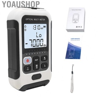 Yoaushop Optical Fiber Power Meter  Fiber Optic Tester 10 Wavelengths Handheld White Long  Life Multifunctional ABS  for  Engineering