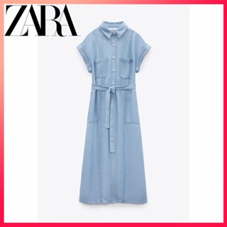 Zara ฤดูร้อน ใหม่ เสื้อผ้าผู้หญิง กระเป๋า Midi ชุด