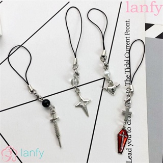 Lanfy สายคล้องโทรศัพท์มือถือ ประดับลูกปัด สีชมพู แฮนด์เมด อุปกรณ์เสริม สําหรับเด็กผู้หญิง Y2k