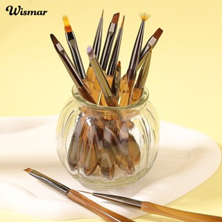 Wismar แปรงปากกาไนล่อน ทําความสะอาดง่าย สําหรับตกแต่งเล็บ 12 ชิ้น ต่อชุด