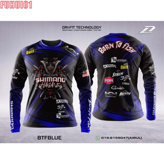 (Fuhui01) เสื้อแขนยาว ลาย FISHING Jersey SHIMANO BAJU PANCING Born To Fish Murah