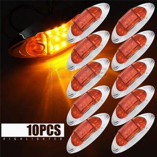 10PCS 24V LED Side MARKER ไฟเตือนไฟท้ายรถยนต์ภายนอกไฟรถพ่วงรถบรรทุกรถบรรทุกสีขาว/เหลือง/แดง/เขียว