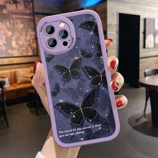 OPPO Reno 6 7 8 8Z 8T 7Z Pro 5G เคสออปโป้ สำหรับ Case Cartoon Black Butterfly เคส เคสโทรศัพท์ เคสมือถือ Soft Phone Cases