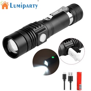 Lumiparty V6 ไฟฉาย Led สว่างมาก ชาร์จ Usb อลูมิเนียมอัลลอยด์ ระยะไกล ซูมได้ กลางแจ้ง