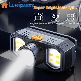 Lumiparty ไฟฉายสวมศีรษะ Led 3 หัว แบบพกพา กันน้ํา สําหรับตกปลา