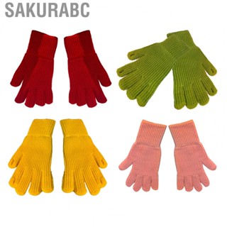 Sakurabc Knitted   Comfortable Warm Winter  Finger Exposed Design Pure Color  for Outdoor