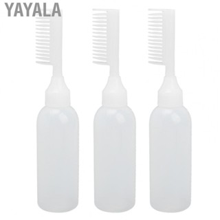 Yayala Root Comb Applicator Bottle  Empty White Coloring Dyeing PE Hair Brush Applicator Bottle Clear Scale  for Home