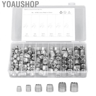 Yoaushop Threaded Insert Assrotment  Wide Application 130Pcs Fastener 6mm 8mm 10mm 12mm Knurled Nut Kit Stable Connection Stainless Steel  for Machine