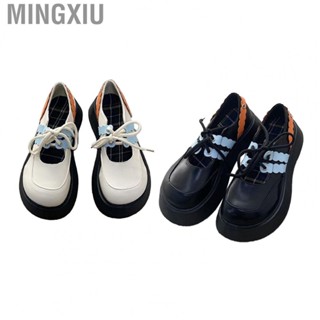 Mingxiu Girls Leather Shoes  Wear Resistant Fashionable Vintage Women Shoes PU Leather  for Women