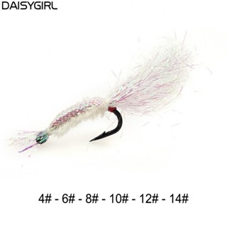 【DAISY Fishing】Bait Fly Hook 2g/pcs 3D Realistic Eyes 4/6/8/10/12/14 5 Pieces Plastic