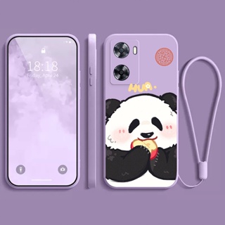 เคส oppo A57 2022 oppo A77S oppo A9 2020 A5 2020 A52 A92 A53 A54 4G A55 4G A5S A12 A7 เคสโทรศัพท์มือถือแบบนิ่ม ลายแพนด้านําโชค ZMF