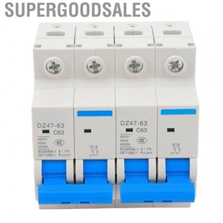 Supergoodsales Interlock Circuit Breaker  4500A Breaking  Dual Power 2P Switch Short Protection PC 63A for Office