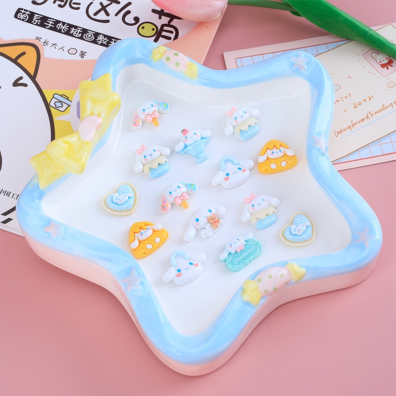 สติกเกอร์เรซิ่น ลายการ์ตูนลูกสุนัข และชีสเค้ก แฮนด์เมด diy สําหรับตกแต่งโทรศัพท์มือถือ