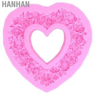 Hanhan Silicone Rose Cake Mold Heart Wreath Shape 3D Rose Baking Mold For Wedding YA