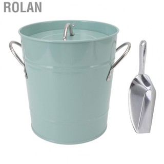 Rolan Ice Bucket Blue Round Bar Ice Bucket Handle Design Lightweight Safe for  for Party