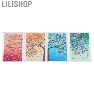 Lilishop Abstract Lucky Tree Oil Paintings  4 Seasons Oil Paintings Set Wall Art Decorative Vivid Contemporary Colorful  for Kitchen for Living Room for Hotel for Bar