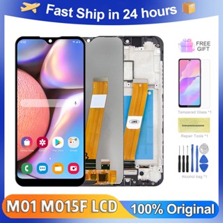 หน้าจอสัมผัสดิจิทัล LCD M01 5.7 นิ้ว พร้อมกรอบ สําหรับ Samsung Galaxy M01 Samsung M01 M015 M015F M015G