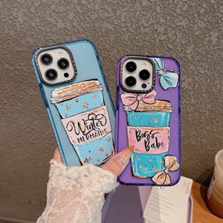 Casetify เคสโทรศัพท์มือถือ กันกระแทก ลายแก้วกาแฟ แต่งกลิตเตอร์ สําหรับ iPhone 14 ProMax 14 Pro 13 ProMax 12 Pro Max 11 ProMax