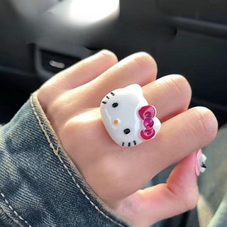 New Cartoon Cute Cat Ring for Girls New Opening Sweet Resin Adjustable Opening Friend Gift Ring Jewelry