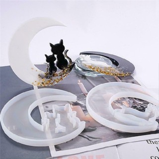 Aimy Cat Deer Moon Resin Crystal Epoxy Mold Silicone Casting Mould Making