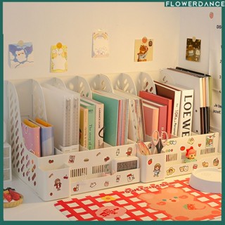 Creative Ins Desktop File Storage Case Cute Student Bookshelf Dormitory Desk Bookshelf Book Storage Shelf flower