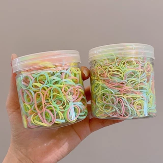 ชุด 2,000 ชิ้น ยางรัดผม แบบหนัง ยืดหยุ่นสูง ขนาดเล็ก สีมาการอง แฟชั่นฤดูร้อน สไตล์เกาหลี สําหรับเด็กผู้หญิง