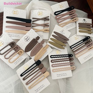 Buildvictor กิ๊บติดผม โลหะผสม รูปเรขาคณิตน่ารัก สไตล์วินเทจ สําหรับผู้หญิง 3 4 ชิ้น ต่อชุด