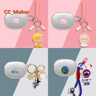 Realme Buds T100 Protective Case Transparent Soft Case Creative Astronaut Cartoon Piggy Keychain Pendant Realme Buds Air3 Shockproof Case Protective Case Cute Whale Dinosaur Sailor Moon Realme Buds T100 Cover Soft Case Realme Buds Air3 Case