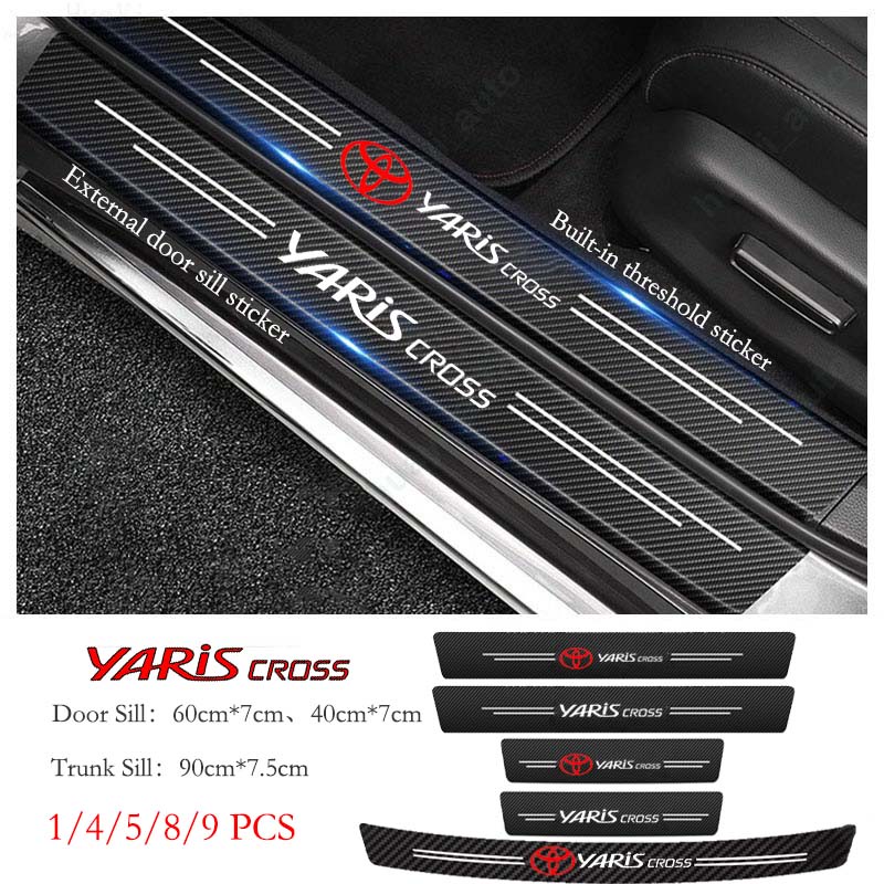 สติกเกอร์หนัง คาร์บอนไฟเบอร์ ป้องกันรอยขีดข่วน พรีเมี่ยม หรูหรา สําหรับ Toyota Yaris Ativ 2022 2023