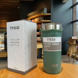 Ready Tyeso ถ้วยกาแฟแก้วเก็บความร้อนสองชั้นฉนวนกันความร้อนและน้ำแข็งเก็บความเย็นความจุขนาดใหญ่กีฬากลางแจ้งสแตนเลสเครื่องดื่มสองขวดขวดน้ำรถยนต์ Serein