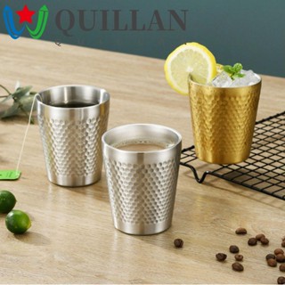 QUILLAN Large Capacity Mug Beer Cup Premium Grade Pint Cups Water Cup Prevents Scalding Stainless Steel Stackable Diamond Hammer Double Layer For Travel, Outdoor,  Everyday Coffee Cup/Multicolor