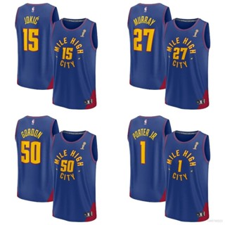 เสื้อกีฬาบาสเก็ตบอล ลายทีม NBA Denver Nuggets Finals Jersey Gordon Murray Porter Jokic HQ1 2023 พลัสไซซ์ สําหรับผู้ชาย และผู้หญิง QH1