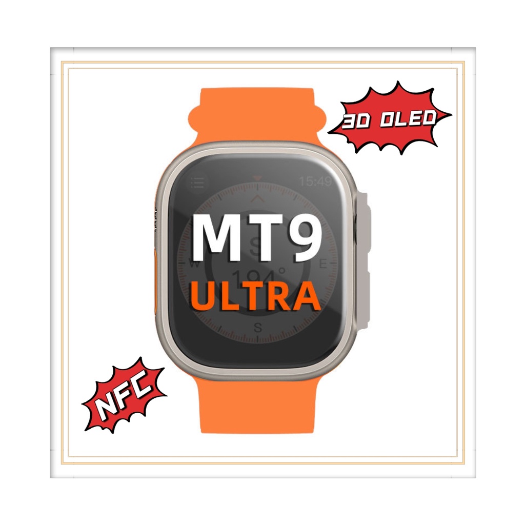 ใหม่ MT9 Ultra OLED สมาร์ทวอทช์ Ultra Series 8 เชื่อมต่อบลูทูธ ไร้สาย หน้าจอ HD 2.2 เหมาะกับการเล่นฟิตเนส สําหรับผู้ชาย ผู้หญิง