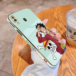 เคสโทรศัพท์มือถือแบบนิ่ม ขอบสี่เหลี่ยม ลาย D.Luffy หรูหรา สําหรับ Samsung Galaxy A10 A20 A30 A50 A10S A20S A30S A50S A7 2018