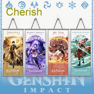 สติกเกอร์โปสเตอร์ พิมพ์ลายการ์ตูนอนิเมะ Genshin Impact สไตล์โมเดิร์น สําหรับแขวนตกแต่งผนังบ้าน