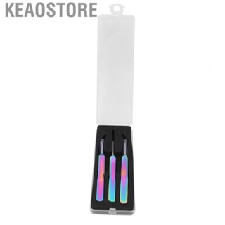 Keaostore 3pcs Professional Stainless Steel Eyelash Extension Tweezers Nail Art