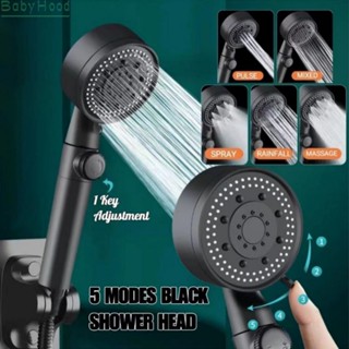 【Big Discounts】Shower Head Universal Interface Water Saving 5 Mode ABS Black High Pressure#BBHOOD