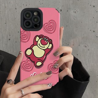 เคสโทรศัพท์มือถือ กันกระแทก ลายหมีสตรอเบอร์รี่น่ารักมาก สําหรับ Iphone 11 12 13 14 Pro Max IPX Xr Xs Max 7 8 6s Plus